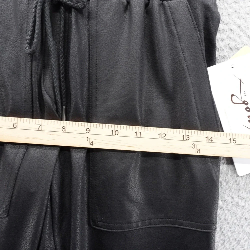 X by Gottex Studio Womens Black Faux Leather Joggers Ankle Zip Pants XS GM8011L - Picture 9 of 13